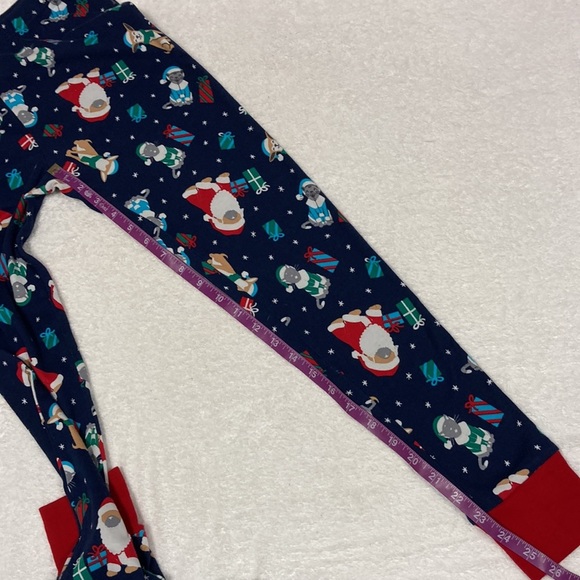 Lands end snug fit cotton long sleeve deep sea navy holiday dog cat Christmas 14 - Picture 10 of 11